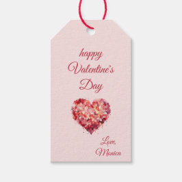 Fijne Valentijnsdag | Bloemenhart | Aangepast Cadeaulabel