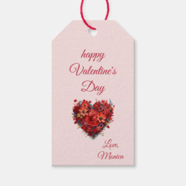 Fijne Valentijnsdag | Bloemenhart | Aangepast Cadeaulabel