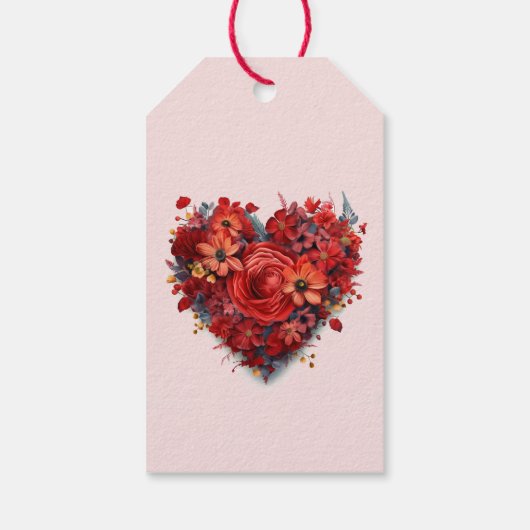 Fijne Valentijnsdag | Bloemenhart | Aangepast Cadeaulabel (Achterkant)