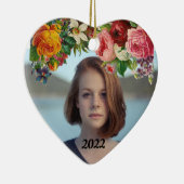 Fijne Valentijnsdag Bloemige Foto Huwelijk Keramisch Ornament (Rechts)