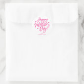 Fijne Valentijnsdag Calligraphy Lettertype Ronde Sticker (Tas)