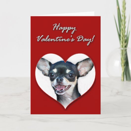 Fijne Valentijnsdag Chihuahua Feestdagen Kaart (Voorkant)
