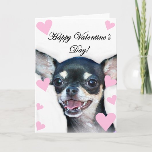 Fijne Valentijnsdag Chihuahua Feestdagen Kaart (Voorkant)