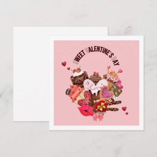 Fijne Valentijnsdag Chocolade Bedankkaart (Voorkant / Achterkant)