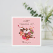 Fijne Valentijnsdag Chocolade Bedankkaart (Staand voorkant)