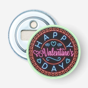Fijne Valentijnsdag Cirkelontwerp-67128 Button Flesopener
