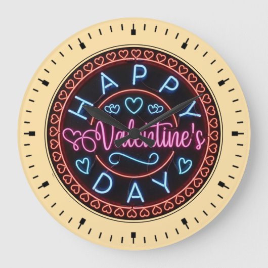 Fijne Valentijnsdag Cirkelontwerp-67128 Grote Klok (Voorkant)