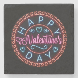 Fijne Valentijnsdag Cirkelontwerp-67128 Stenen Onderzetter