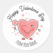 Fijne Valentijnsdag Classic Round Sticker
