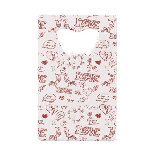 Fijne Valentijnsdag Creditkaart Flessenopener (Voorkant)