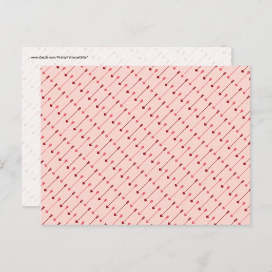 Fijne valentijnsdag Cupid's pijlen roze rood Feestdagenkaart (Voorkant / Achterkant)