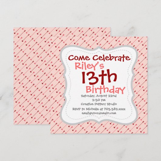 Fijne valentijnsdag Cupid's pijlen roze rood Kaart (Voorkant / Achterkant)