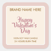 Fijne Valentijnsdag Custom Kaarslabels Vierkante Sticker (Voorkant)