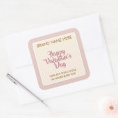 Fijne Valentijnsdag Custom Kaarslabels Vierkante Sticker (Envelop)