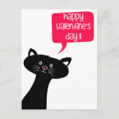 Fijne Valentijnsdag! Cute Black Cat Briefkaart (Voorkant)