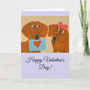 Fijne Valentijnsdag Dachshund Hond Kaart