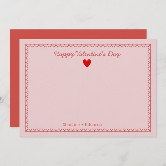 Fijne Valentijnsdag Dank u Bedankkaart (Voorkant / Achterkant)