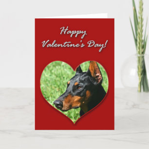 Fijne Valentijnsdag Doberman Pinscher-kaart Feestdagen Kaart