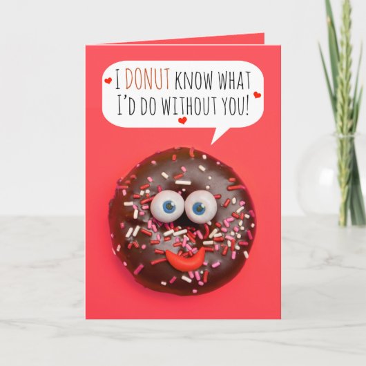 Fijne Valentijnsdag Donut Humor Feestdagen Kaart (Voorkant)