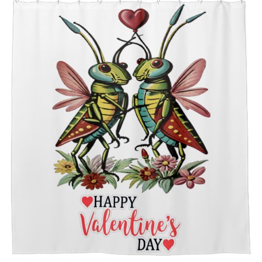 Fijne valentijnsdag douchegordijn (Voorkant)