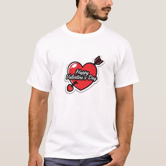 Fijne Valentijnsdag - Draag uw liefde met vreugde T-shirt (Voorkant)