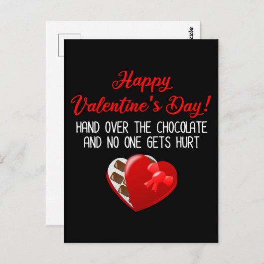 Fijne Valentijnsdag! Draai over het chocolade Briefkaart (Voorkant / Achterkant)