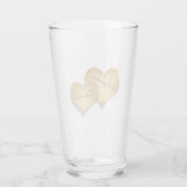 Fijne Valentijnsdag Elegant Golden Hearts Glas (Achterkant)