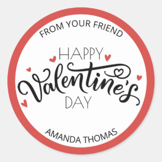 Fijne valentijnsdag Elegant Ronde Sticker