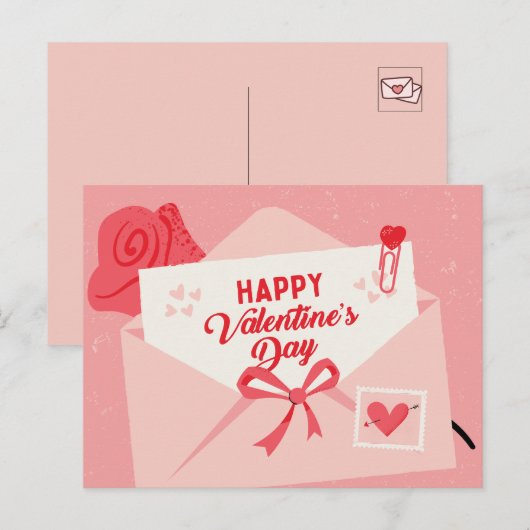 Fijne valentijnsdag feestdagenkaart (Voorkant / Achterkant)