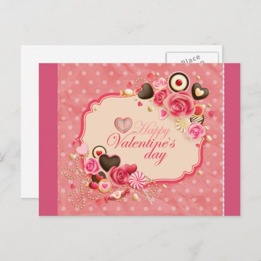 Fijne Valentijnsdag! Feestdagenkaart (Voorkant / Achterkant)