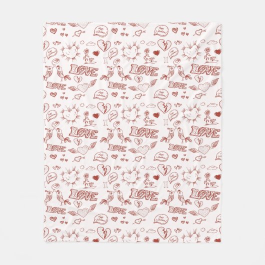 Fijne Valentijnsdag Fleece Deken (Voorkant)