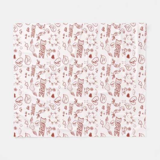 Fijne Valentijnsdag Fleece Deken (Voorkant (Horizontaal))