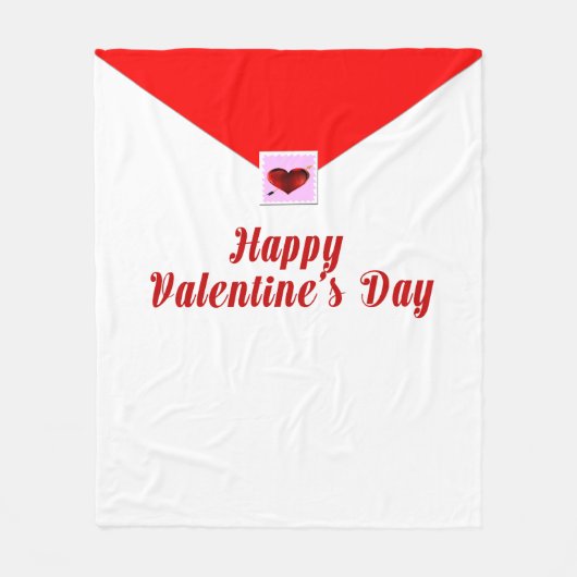 Fijne Valentijnsdag Fleece Deken (Voorkant)
