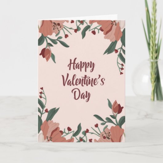 Fijne Valentijnsdag Floral Holiday Kaart (Voorkant)