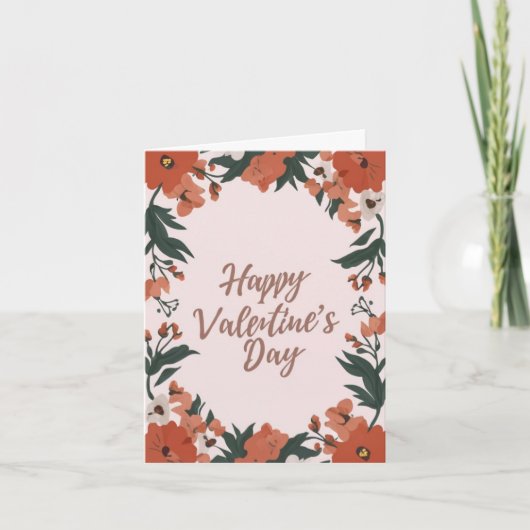 Fijne Valentijnsdag Floral Holiday Kaart (Voorkant)