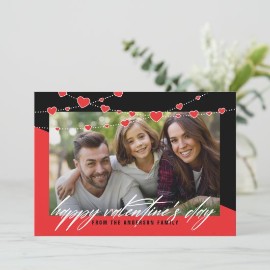 Fijne Valentijnsdag Foto Feestdagenkaart (Staand voorkant)