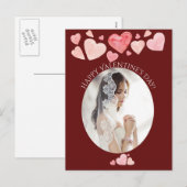 Fijne Valentijnsdag Foto portret geschilderd hart Feestdagenkaart (Voorkant / Achterkant)