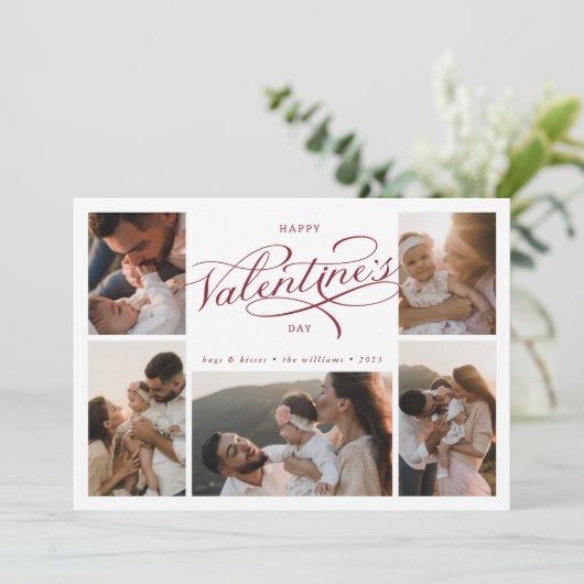 Fijne Valentijnsdag Fotocollage Feestdagenkaart (Staand voorkant)