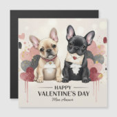 Fijne Valentijnsdag Franse Bulldog Magneet (Voorkant / Achterkant)
