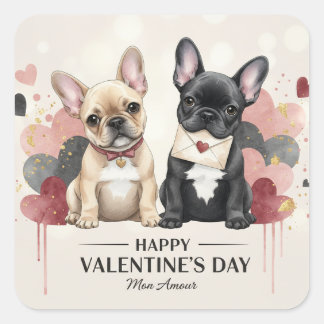 Fijne Valentijnsdag Franse Bulldog Sticker