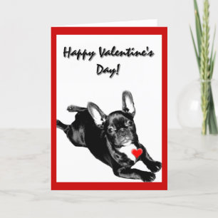 Fijne Valentijnsdag Franse Bulldog wenskaart Feestdagen Kaart
