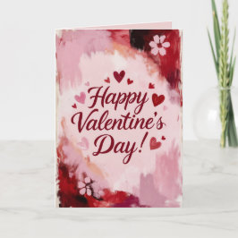 Fijne Valentijnsdag! Geschilderde penseelstreken Feestdagen Kaart