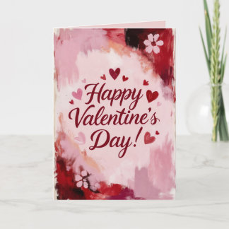 Fijne Valentijnsdag! Geschilderde penseelstreken Feestdagen Kaart