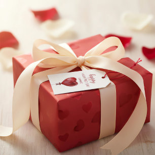 Fijne Valentijnsdag Gift Tag met Hart Ballon Cadeaulabel