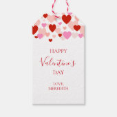 Fijne Valentijnsdag Gift Tag, Rode & Roze Harten Cadeaulabel (Voorkant)