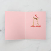 Fijne valentijnsdag giraf feestdagen kaart (Binnen)