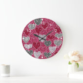 Fijne Valentijnsdag Glitter Love Bling Hearts Grote Klok (Huis)
