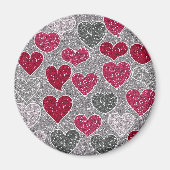 Fijne Valentijnsdag Glitter Love Bling Hearts Magneet (Voorkant)