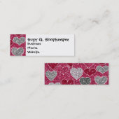 Fijne Valentijnsdag Glitter Love Bling Hearts Mini Visitekaartje (Voorkant / Achterkant)
