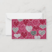 Fijne Valentijnsdag Glitter Love Bling Hearts Notitiekaartje (Achterkant)